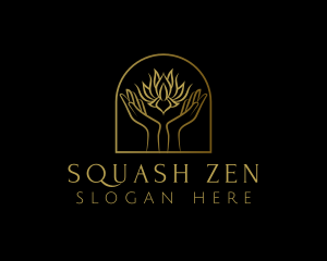 Spa Lotus Hand logo design