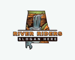 Alabama River Falls logo design