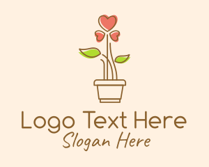 Heart Flower Plant logo