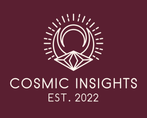 Cosmic Moon Diamond Crystal  logo design