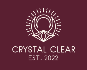 Cosmic Moon Diamond Crystal  logo design