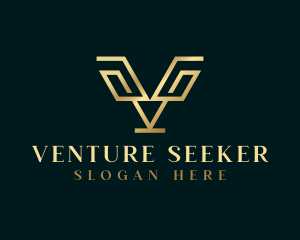 Luxury Finance Letter V logo design