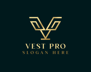 Luxury Finance Letter V logo design