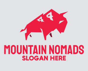 Red Mountain Bull logo design