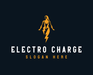 Electric Lightning Woman logo design