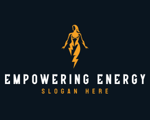 Electric Lightning Woman logo design