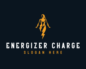 Electric Lightning Woman logo design