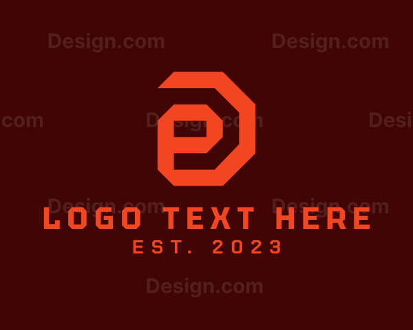 Red Geometric Letter E Logo