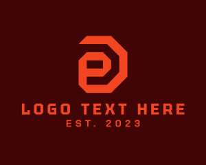 Red Geometric Letter E logo