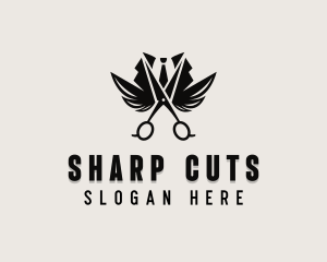 Haircut Grooming Scissors logo design