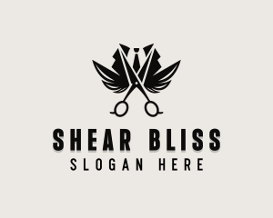 Haircut Grooming Scissors logo design