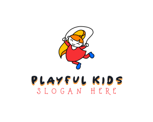 Playing Young Girl logo design