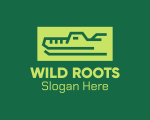 Green Wild Crocodile logo design