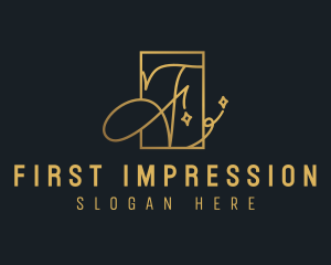 Luxury Calligraphy Letter F logo design