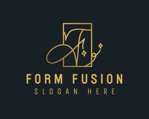 Luxury Calligraphy Letter F logo design