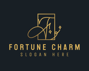 Luxury Calligraphy Letter F logo design