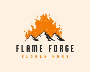 Mountain Fire Heat logo design