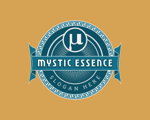 Mu Greek Symbol Ornament logo design