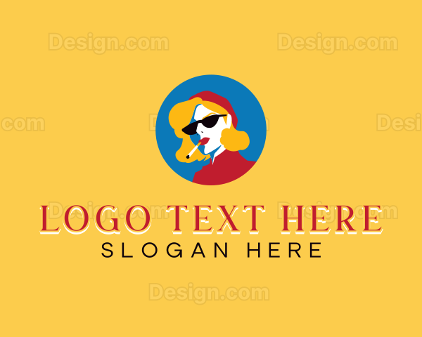 Smoking Woman Fashion Logo