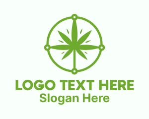Green Cannabis Leaf logo