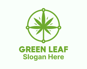 Green Cannabis Leaf logo
