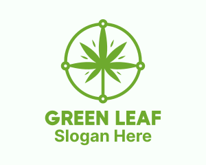 Green Cannabis Leaf logo design