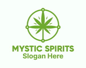 Green Cannabis Leaf logo design