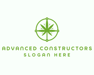 Green Cannabis Leaf logo design