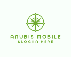 Green Cannabis Leaf logo design