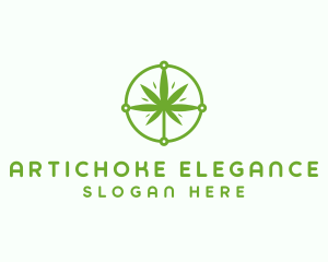 Green Cannabis Leaf logo design