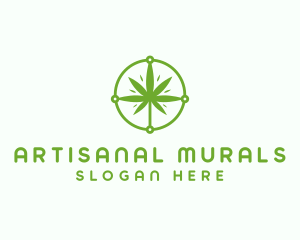 Green Cannabis Leaf logo design