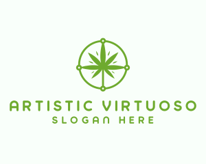 Green Cannabis Leaf logo design