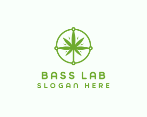 Green Cannabis Leaf logo design