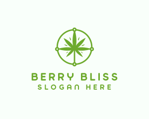 Green Cannabis Leaf logo design