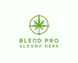 Green Cannabis Leaf logo design