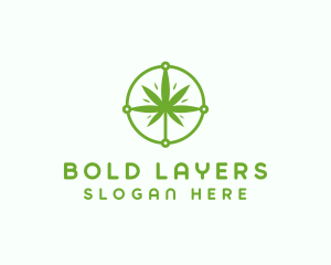 Green Cannabis Leaf logo design