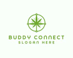 Green Cannabis Leaf logo design