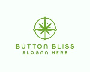 Green Cannabis Leaf logo design