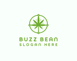 Green Cannabis Leaf logo design