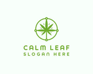 Green Cannabis Leaf logo design