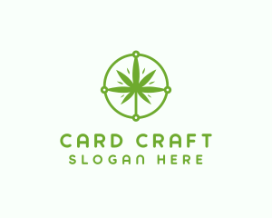 Green Cannabis Leaf logo design