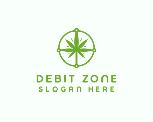 Green Cannabis Leaf logo design