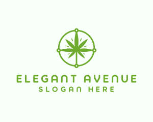 Green Cannabis Leaf logo design