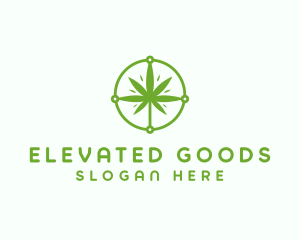 Green Cannabis Leaf logo design