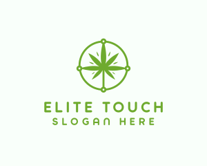 Green Cannabis Leaf logo design