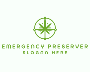 Green Cannabis Leaf logo design