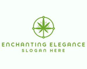 Green Cannabis Leaf logo design