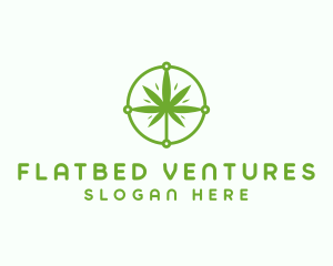 Green Cannabis Leaf logo design