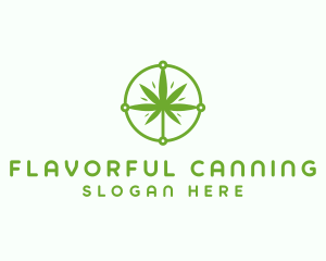 Green Cannabis Leaf logo design