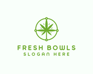 Green Cannabis Leaf logo design